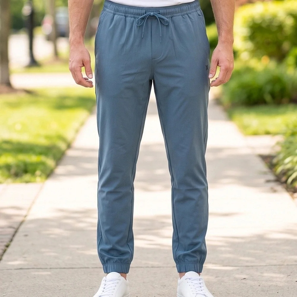 Hurley Mens Water Resistant Jogger Pants Slate Blue Active Surf Lifestyle NEW